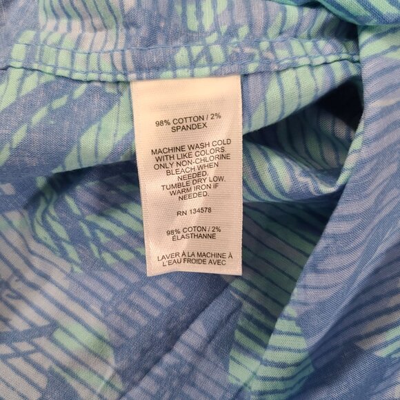 Vineyard Vines Performance Polo Shirt Mens M Tropical Leaves Hawaiian Blue Green - Picture 4 of 8